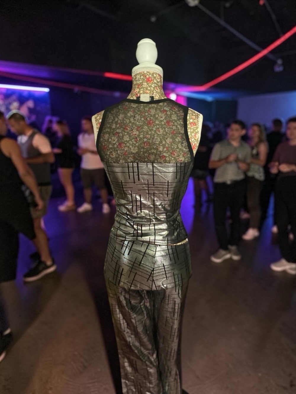 Metallic Black and Silver Metallic leggings/top set